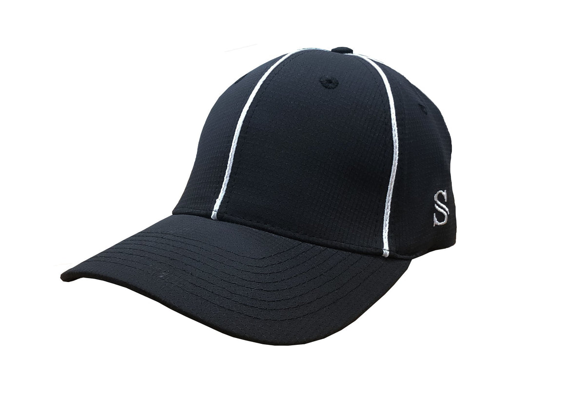 Smitty White Fit Flex with GeaRef – Performance - Hat Piping Black