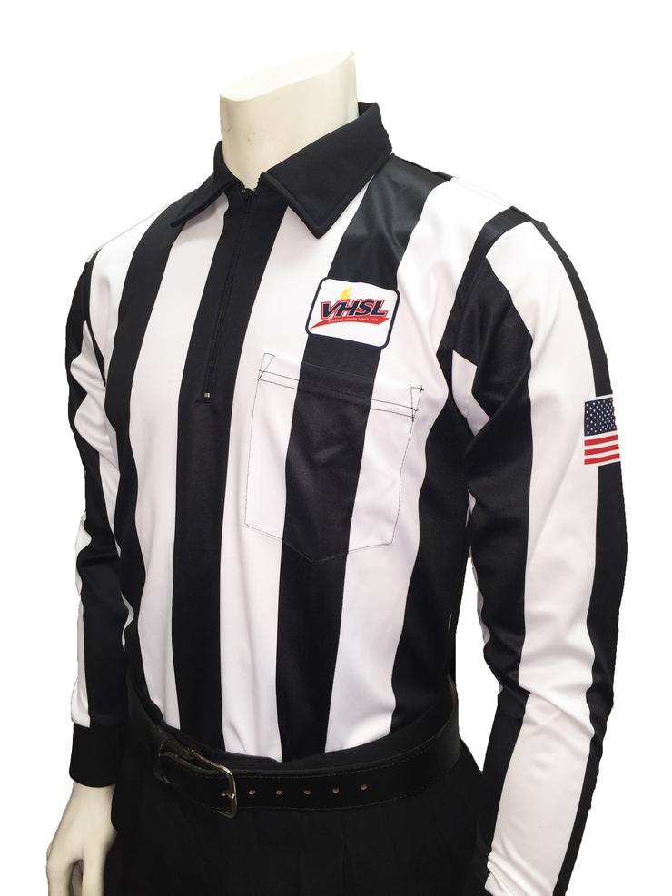 Smitty 2 1/4 Stripe Short Sleeve Football Referee Shirt with SLEEVE USA  FLAG